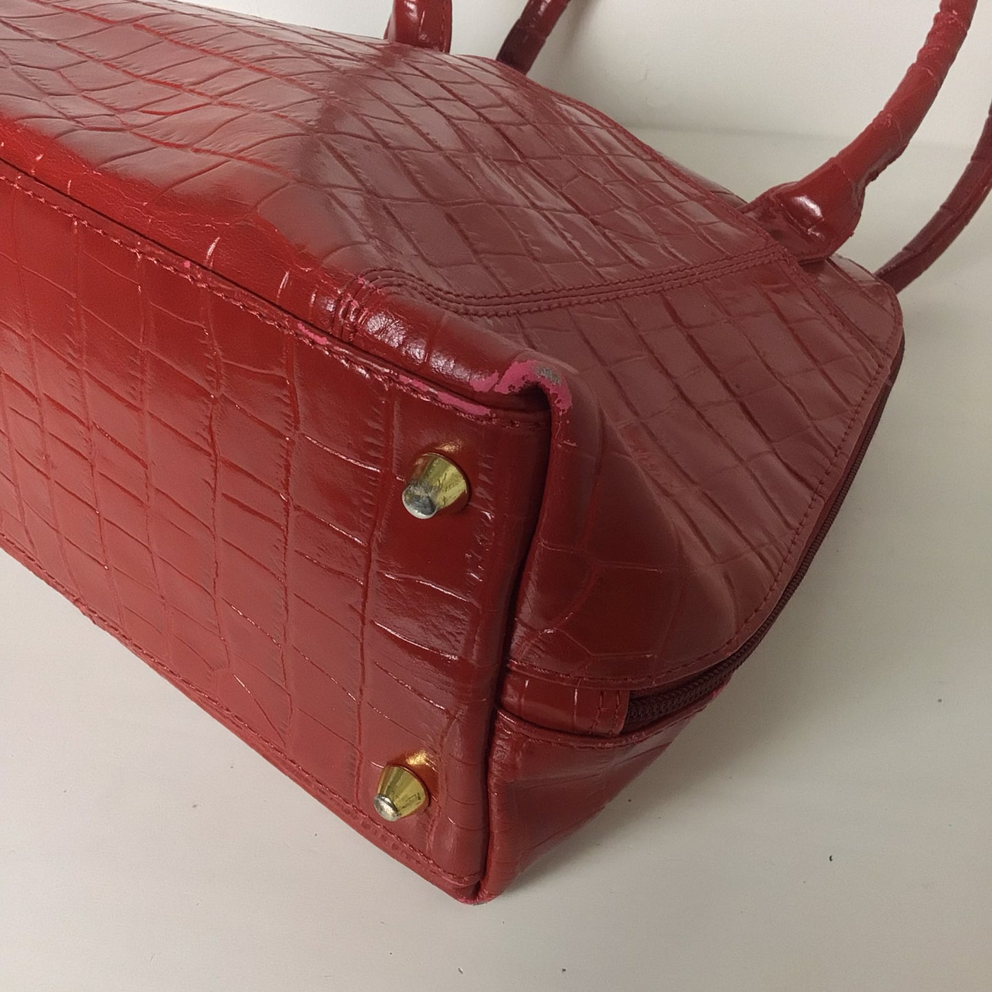 Osprey Red Moc Croc Shoulder Bag