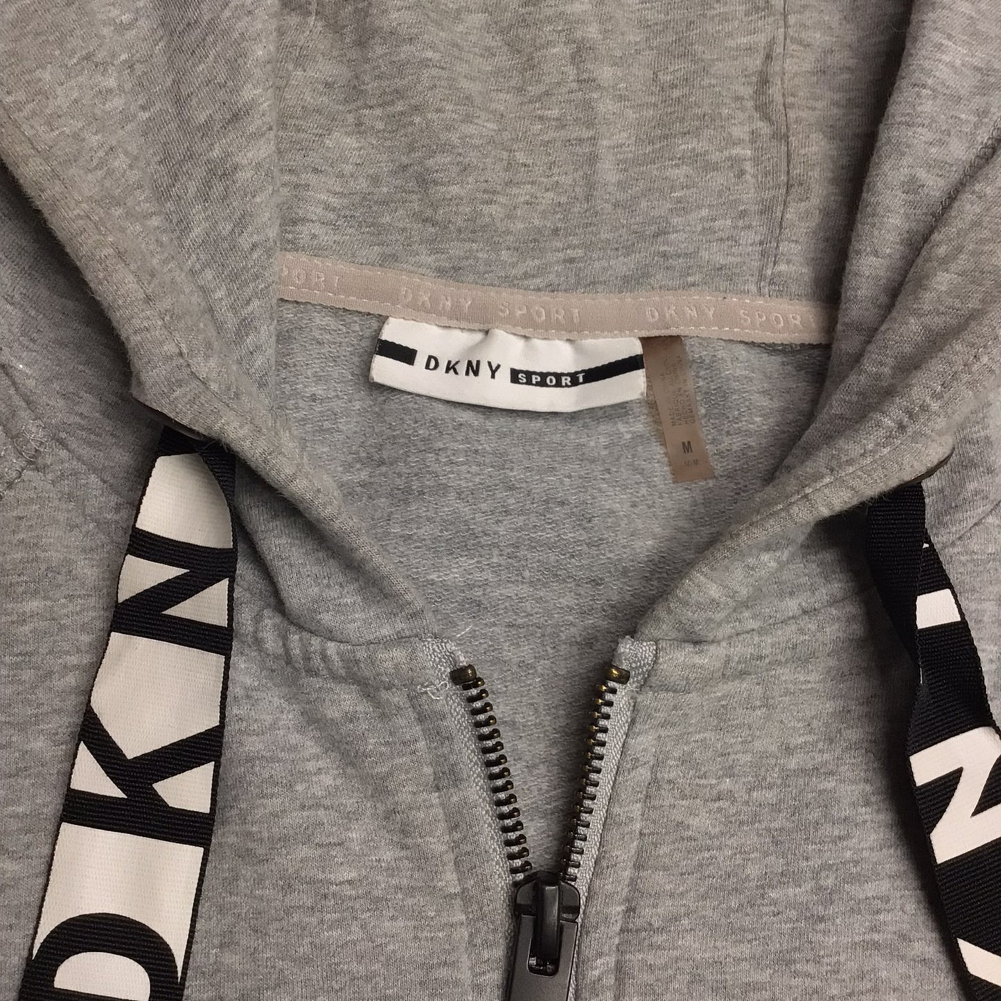 DKNY Sport Grey Marl Hooded Jumper Size M