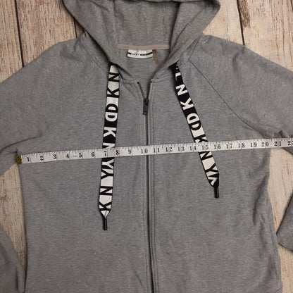 DKNY Sport Grey Marl Hooded Jumper Size M