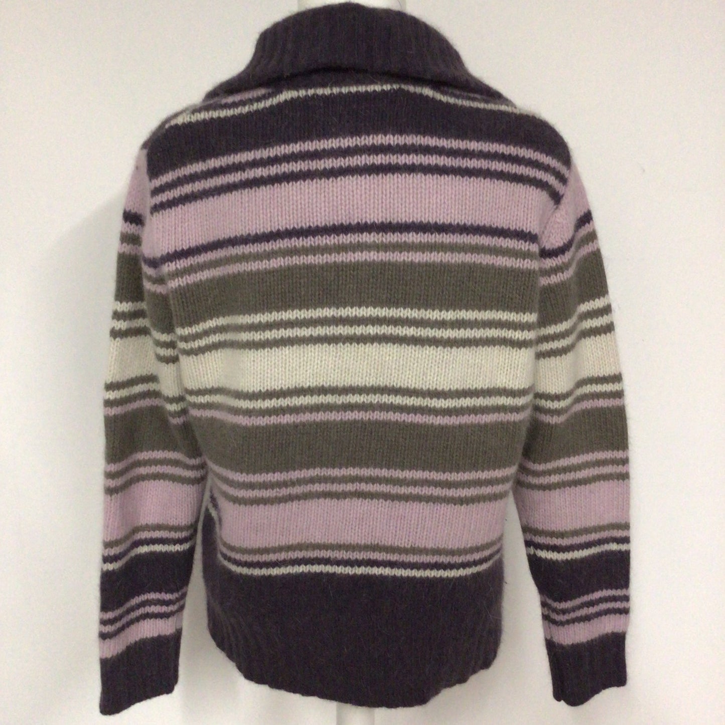 Roman Originals Purple Multi Striped Lambswool & Angora Blend Jumper Size M/L