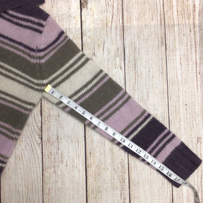 Roman Originals Purple Multi Striped Lambswool & Angora Blend Jumper Size M/L