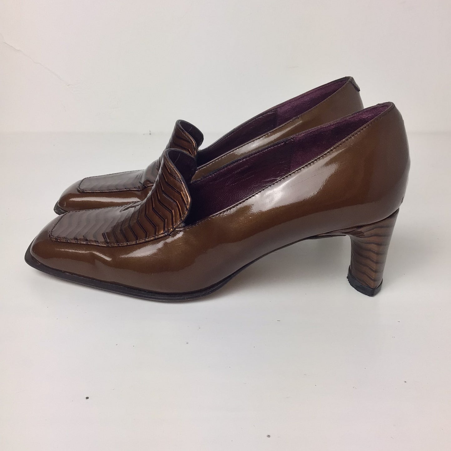 Moda Di Fausto Italian Brown Court Shoes Heels Size 32.5 EU (22cm)