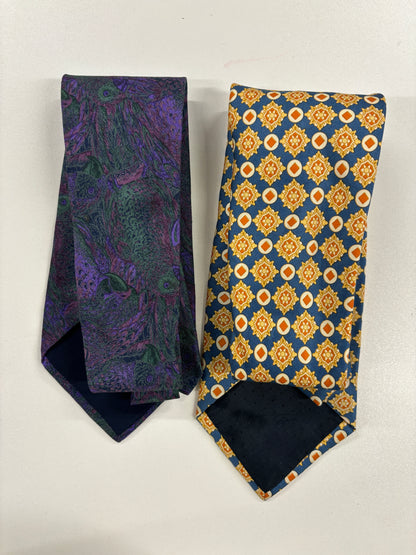 Valentino & Paul Smith Multicoloured Silk Vintage Neck Tie Set of Two