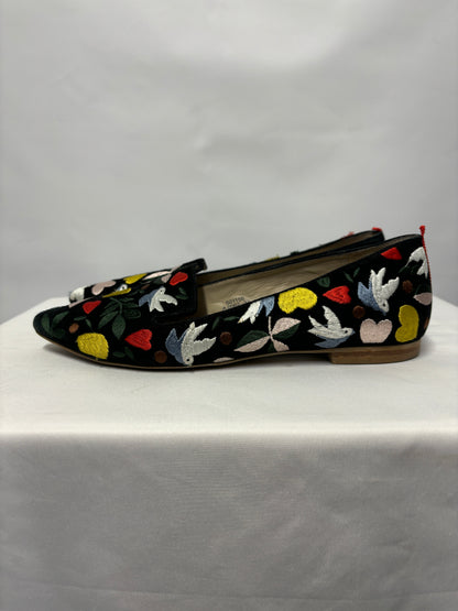 Boden Multicoloured Embroidered Dove & Hearts Slip On Shoes 4