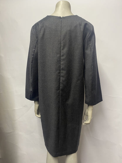 Arket Grey Mid Length Wool Work Dress 10