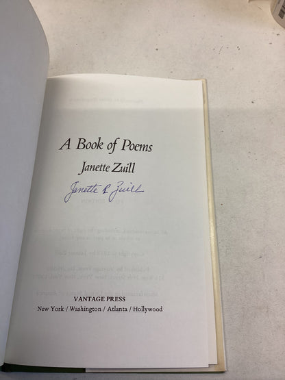 A Book of Poems Signed First Edition  Janette Zuill