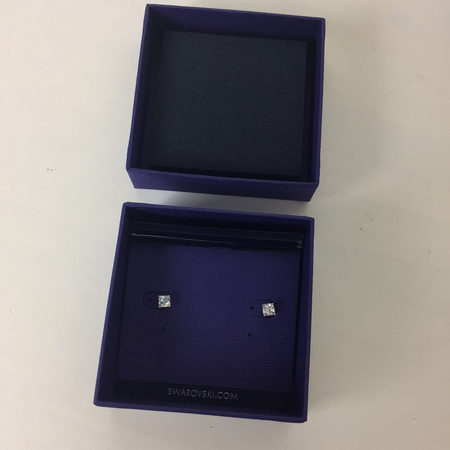 Swarovski White Square Studs Earrings