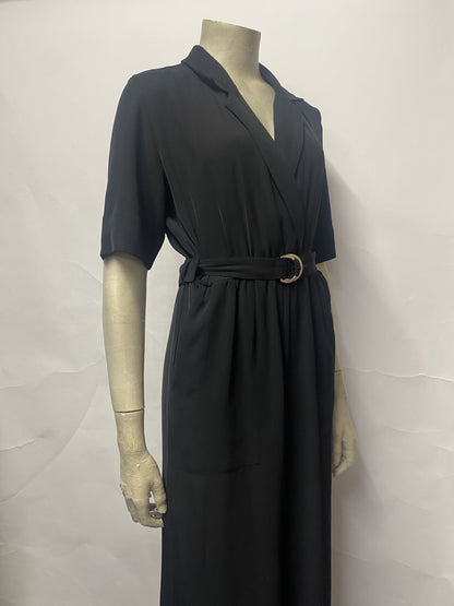 Weekday Black Smart Tie Waist Jumpsuit EU34