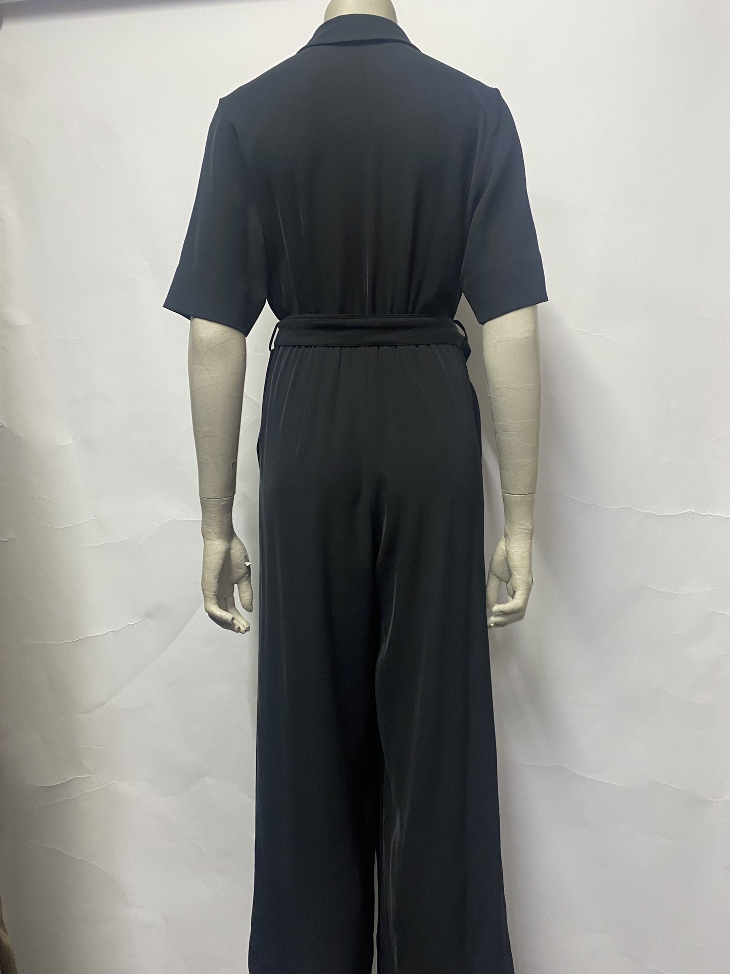 Weekday Black Smart Tie Waist Jumpsuit EU34