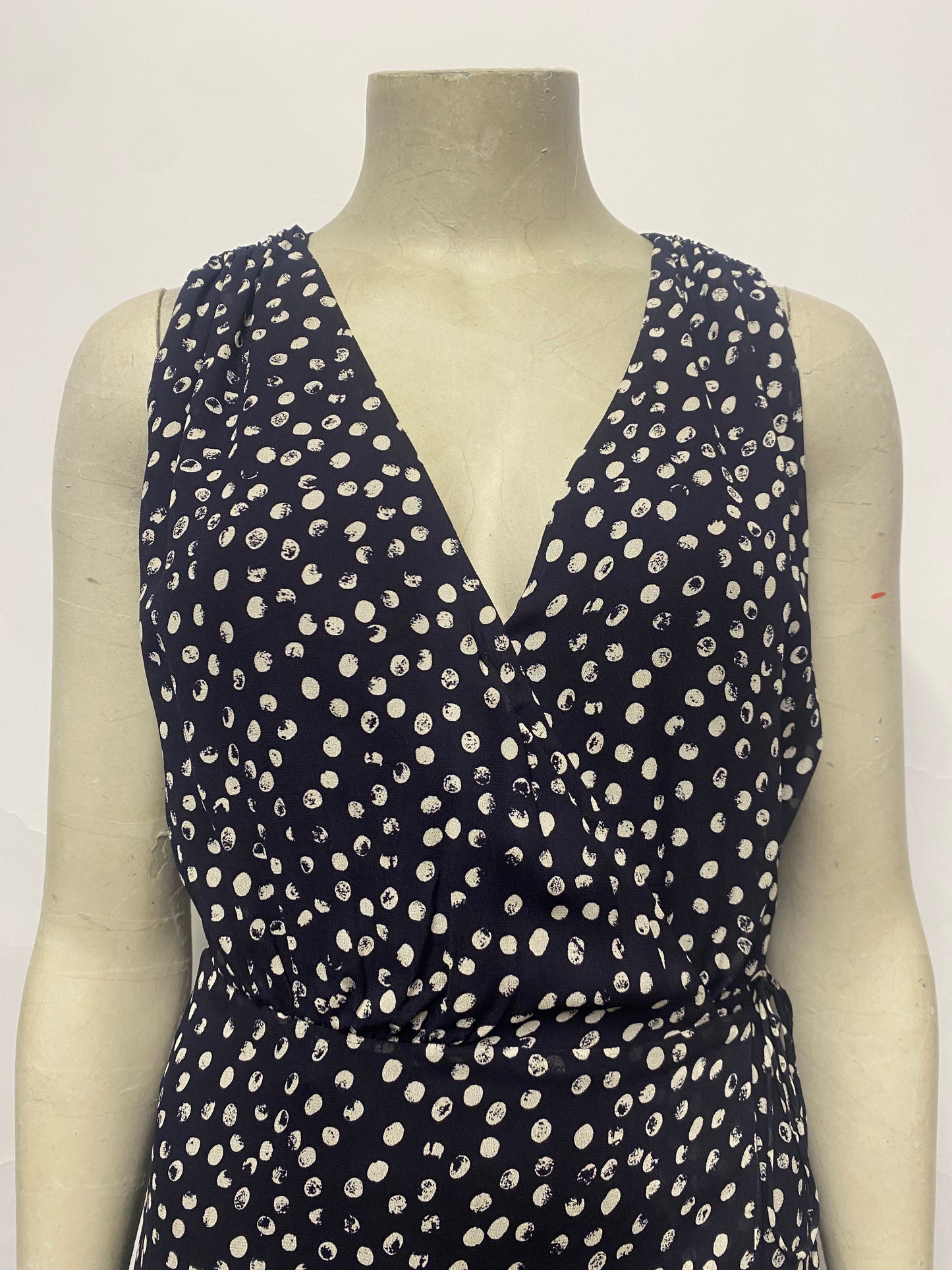 The Kooples Polka Dot Bias Cut Wrap Midi Summer Dress XS