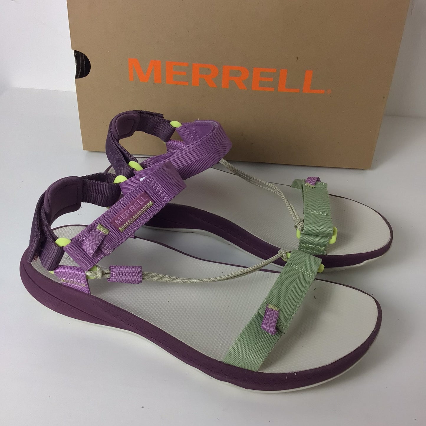 Merrell Mauve & Green Bravada 2 Strap Walking Sandals Size 6 UK