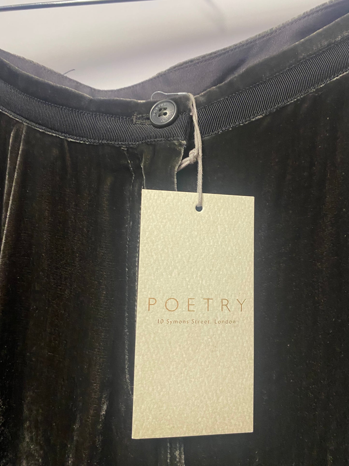 Poetry Grey Silk Velvet Trousers 12 BNWT