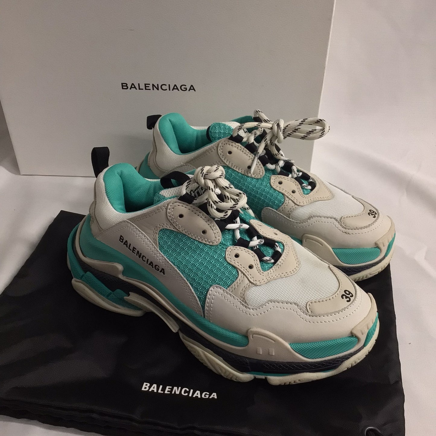 Balenciaga Triple S '524039' Turquoise/Grey Colourway Size 6 UK 39 EU