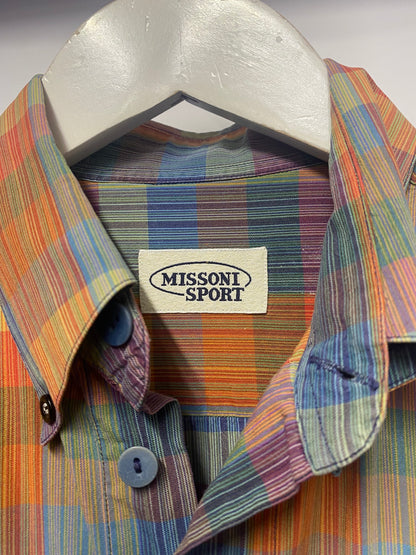 Missoni Sport Multicolour Faded Chequered Shirt Small