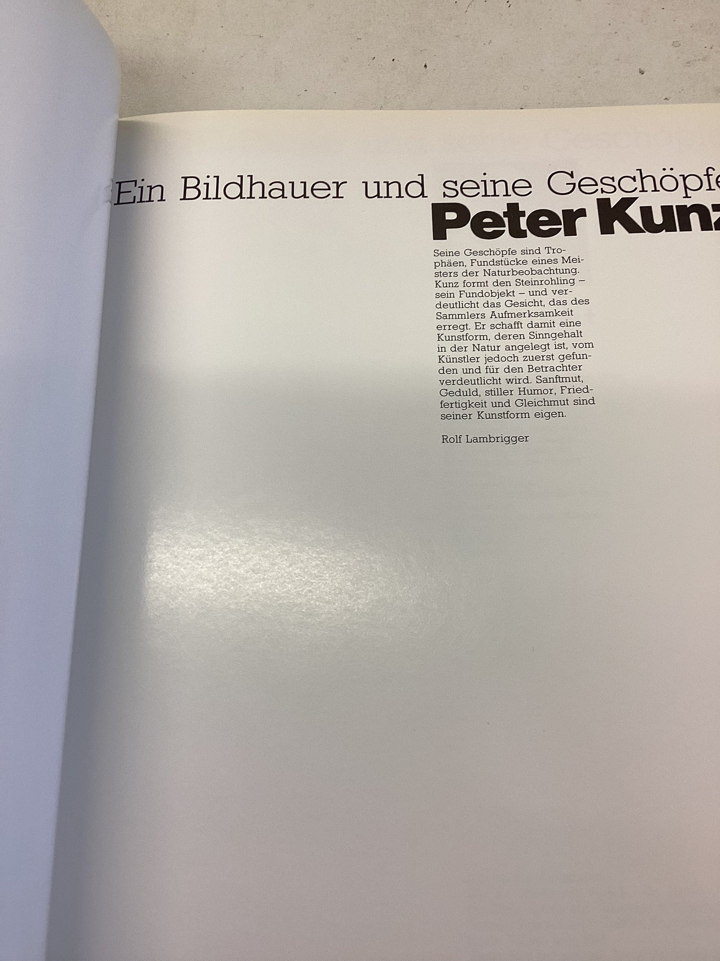 Peter Kunz Ein Bildhauer Und Seine Geschopfe