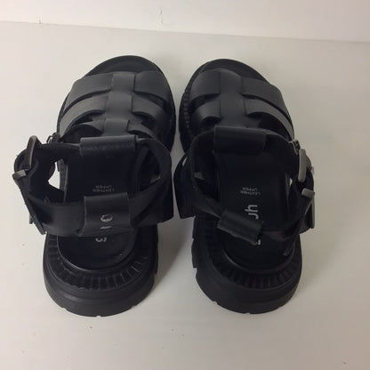 BNWOT Schuh Black Leather Upper Chunky Gladiator Sandals Size 5 UK