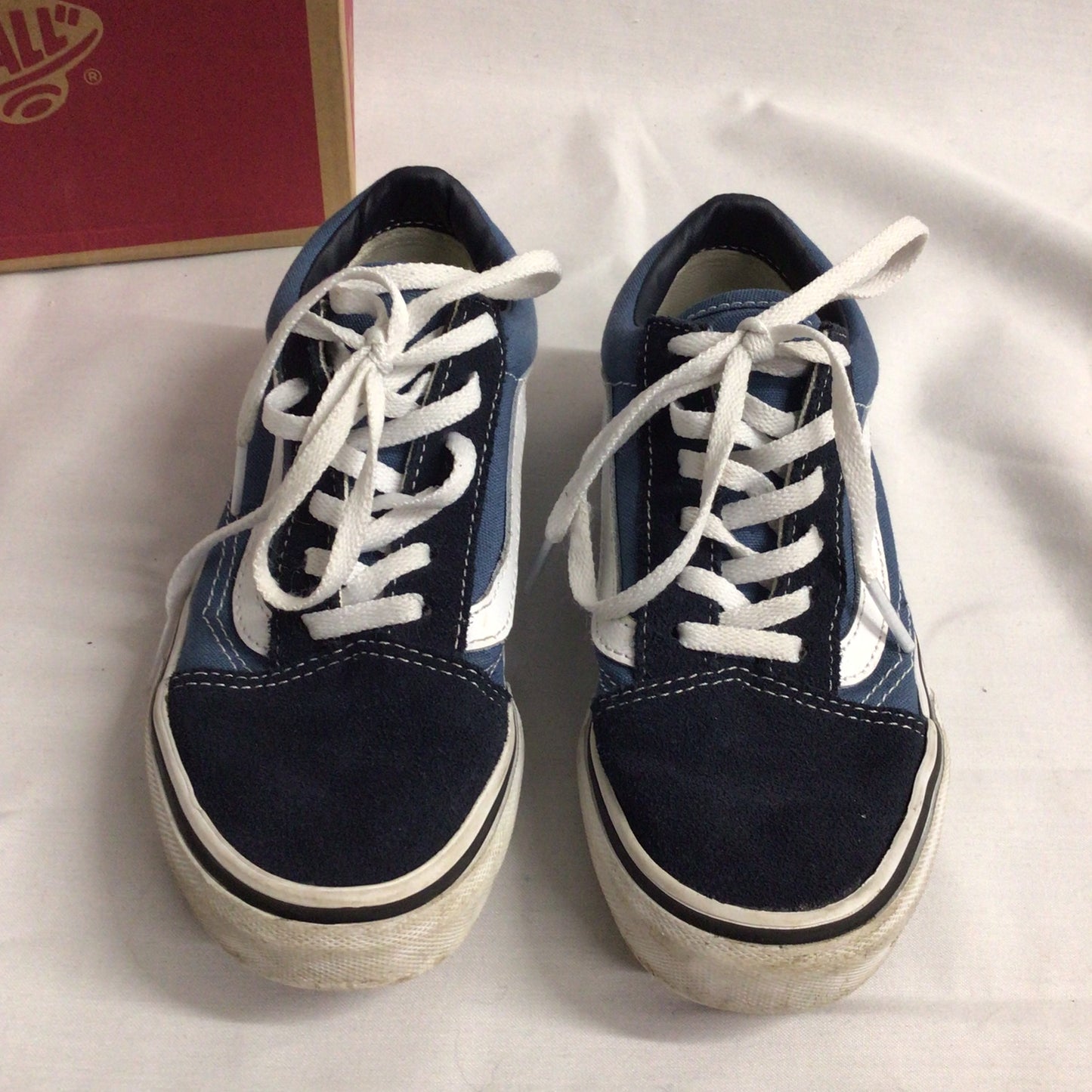 Vans Old Skool Blue & White Trainers Size Kids 1 UK