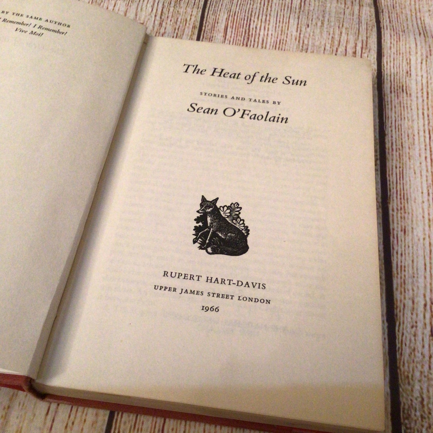 The Heat of the Sun by Sean O’Faolain (1966, Rupert Hart-Davis)