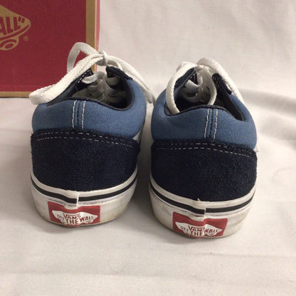 Vans Old Skool Blue & White Trainers Size Kids 1 UK