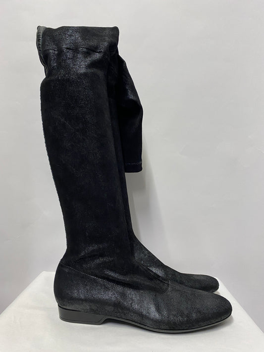Robert Clergerie Metallic Grey Thigh High boots 7