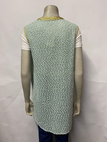 Handmade by Ghita Laichi Blue Sleeveless Cardigan Large