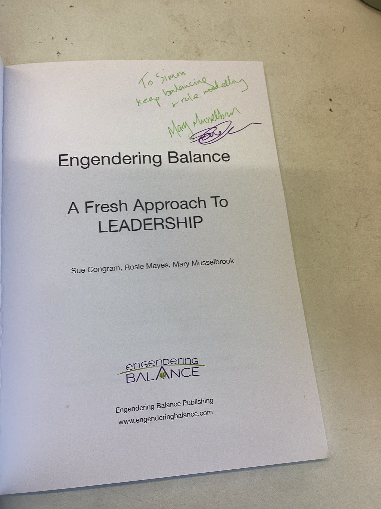 A Fresh Approach to Leadership Engendering Balance