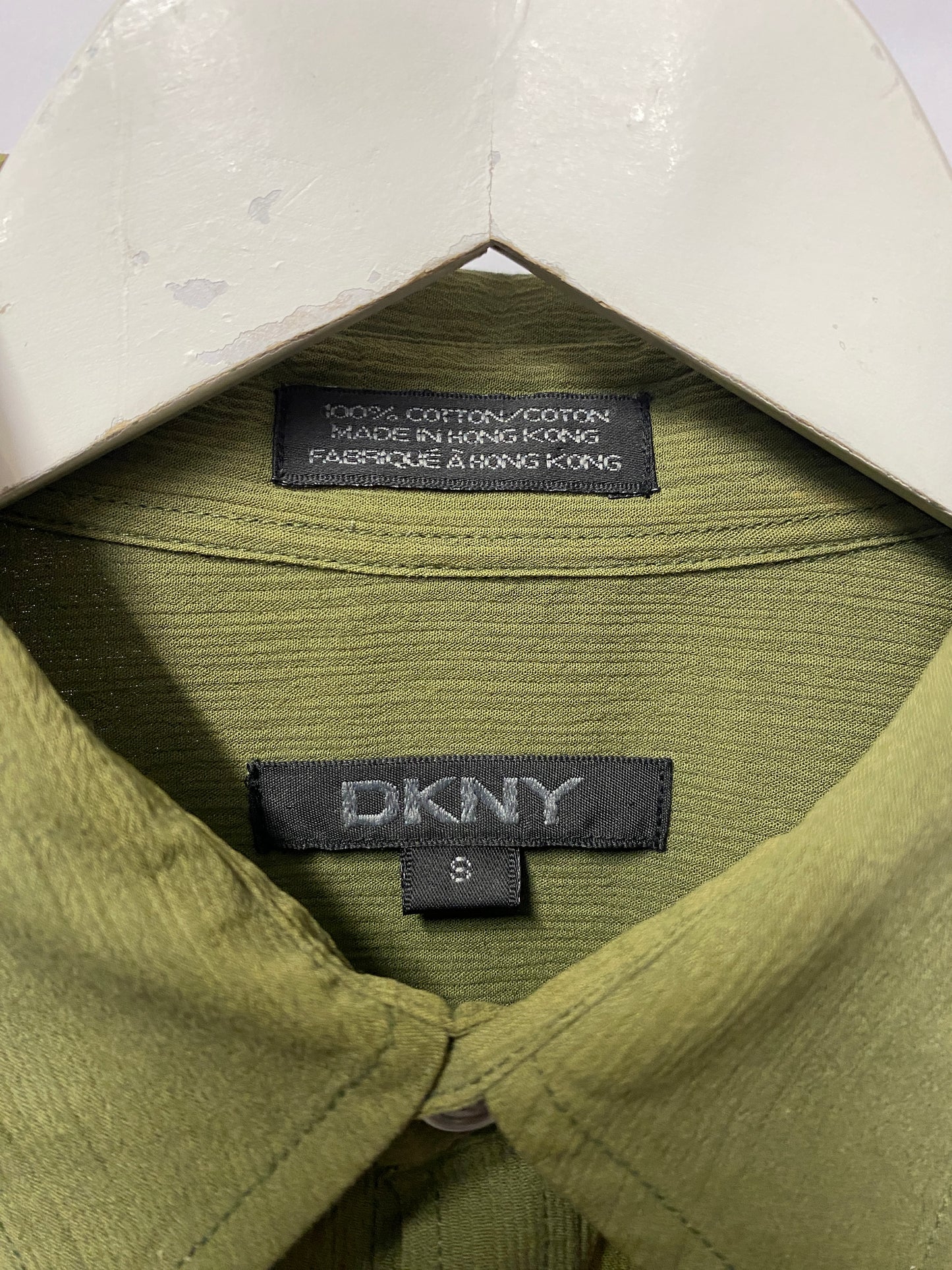 DKNY Olive Green Cotton Shirt S