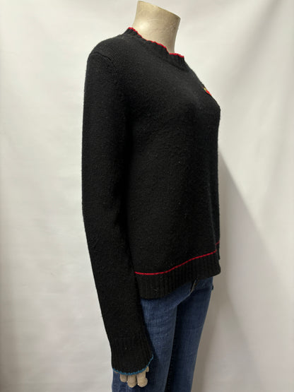 La Double J Black Wool Cockerel Jumper Small