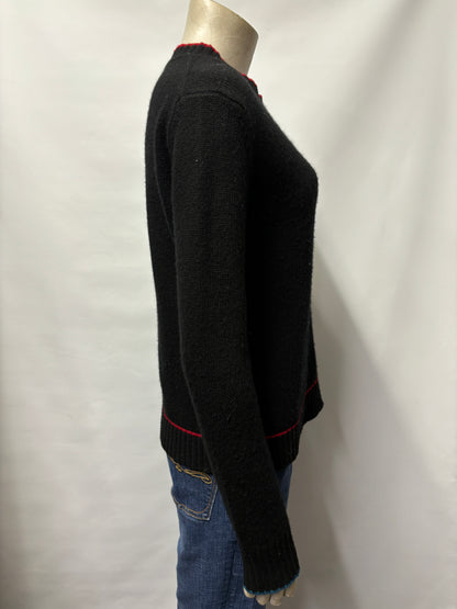 La Double J Black Wool Cockerel Jumper Small