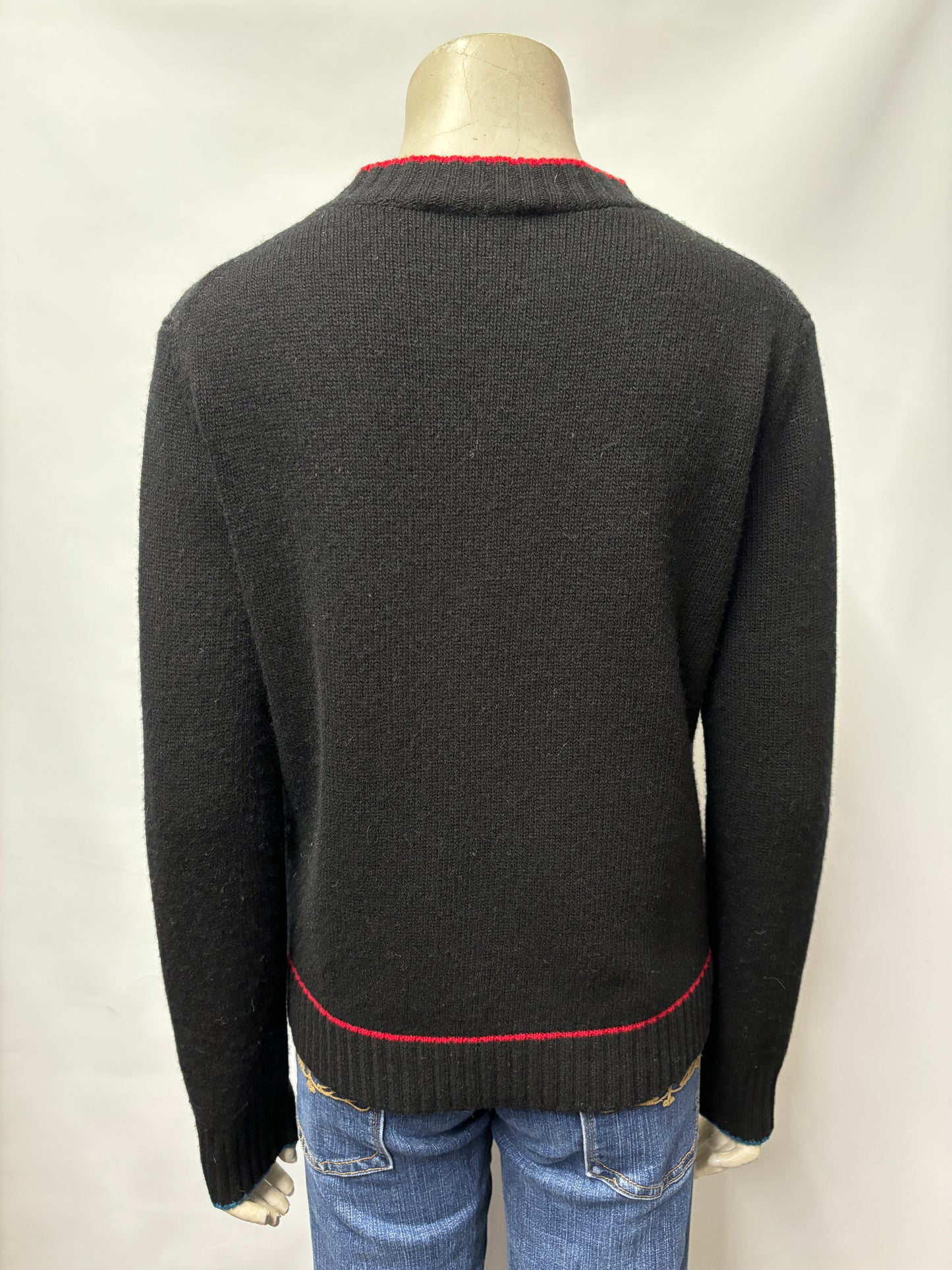 La Double J Black Wool Cockerel Jumper Small