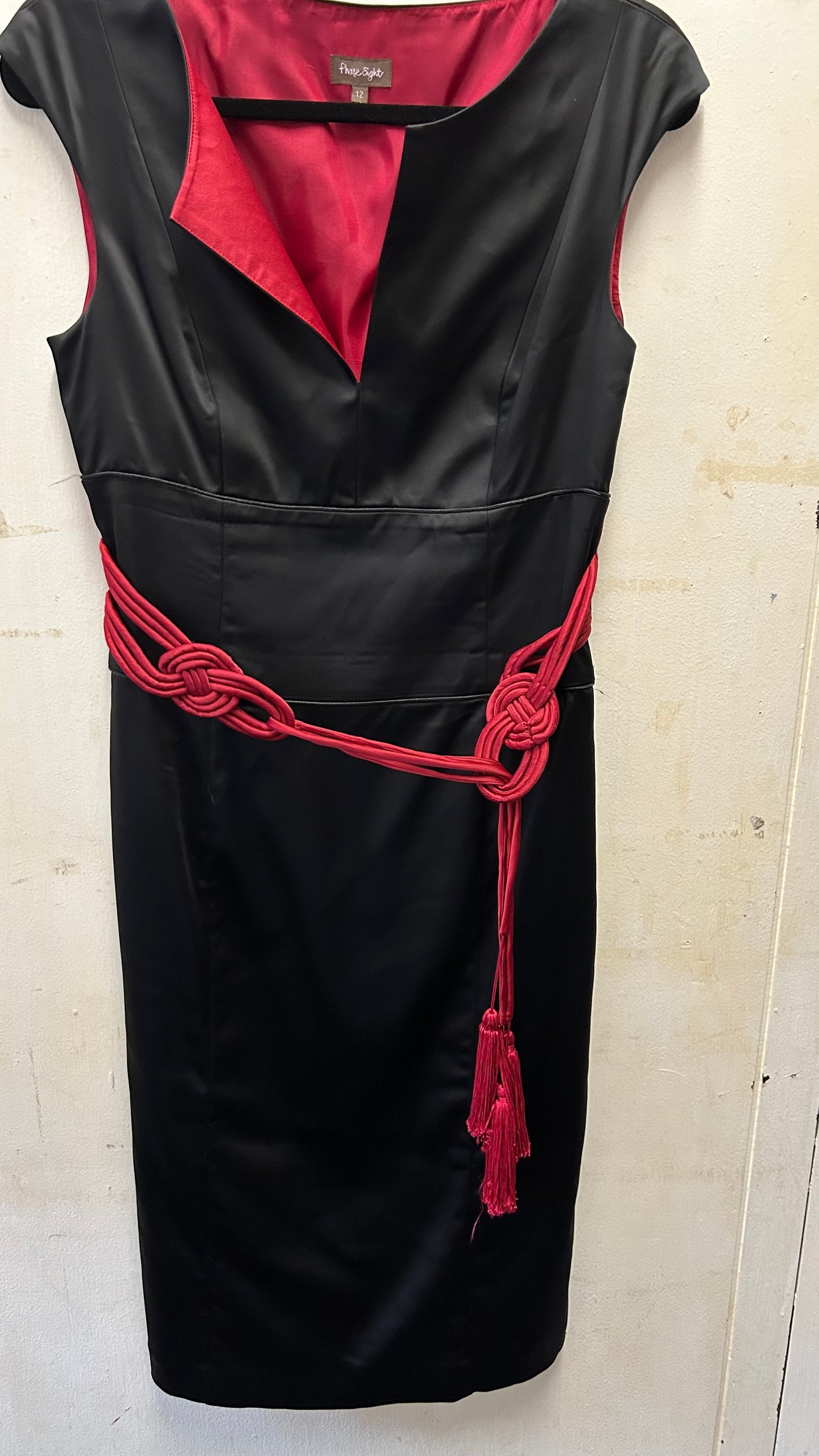 Phase 8 Black Satin Dress, 12