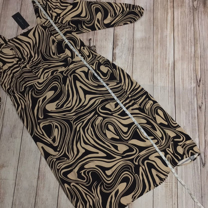 BNWT Live Unlimited Tan Swirl Print Square Neck Wrap Dress RRP £129 Size 24