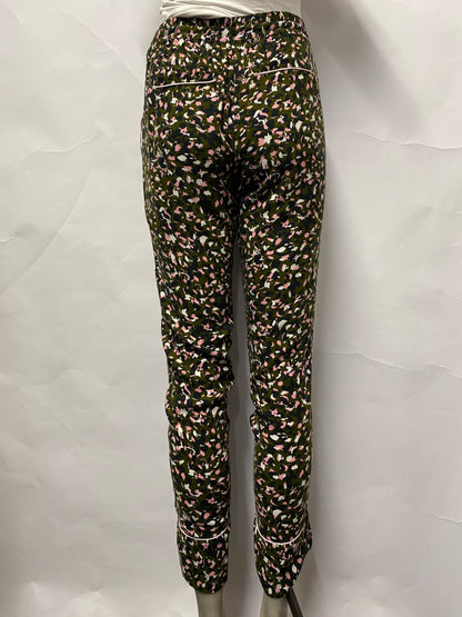 Zadig & Voltaire Green Leopard Print Trousers 36