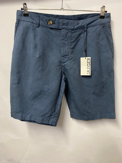 Jaeger Blue Cotton and Linen Shorts 34 BNWT