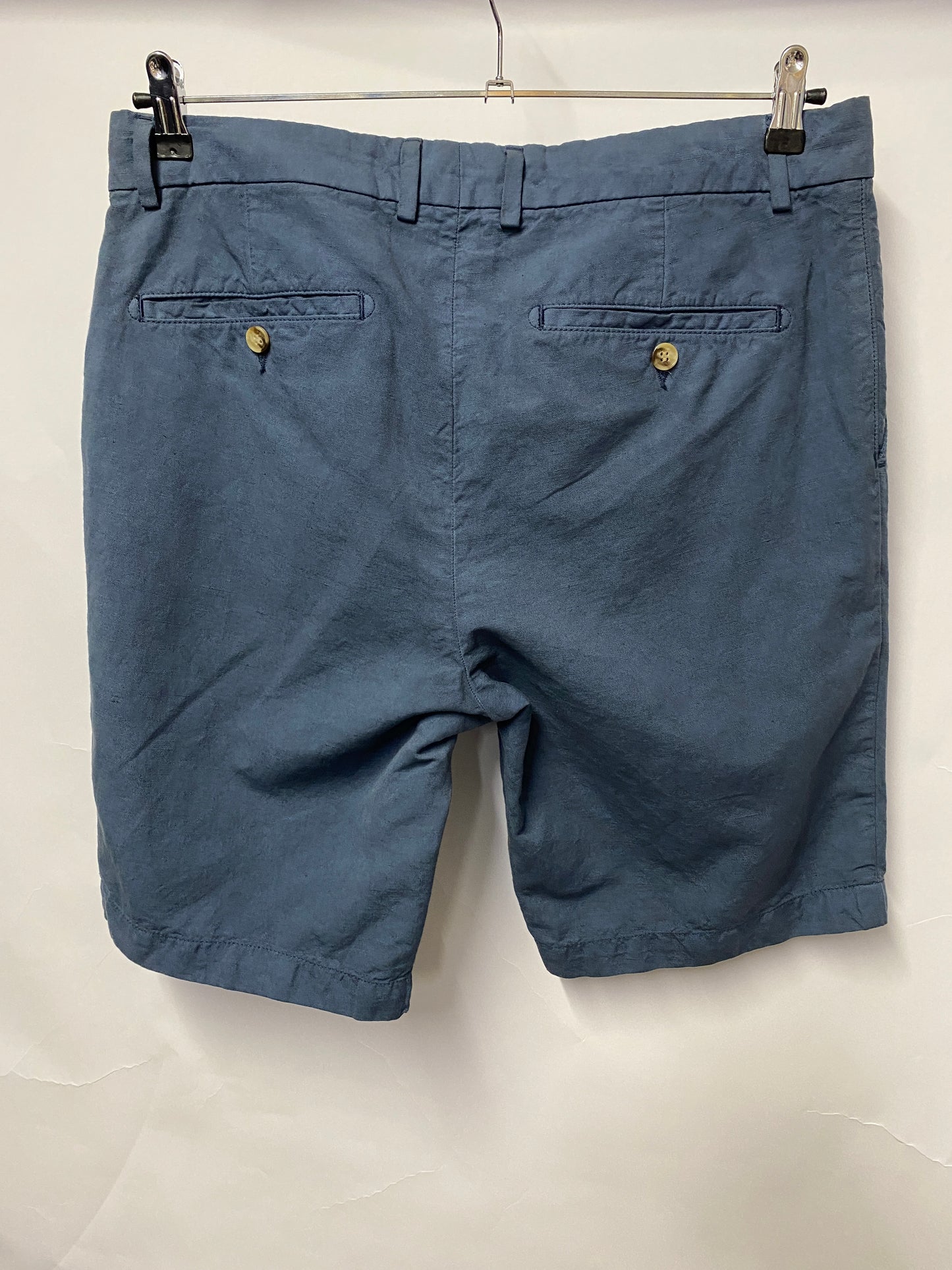 Jaeger Blue Cotton and Linen Shorts 34 BNWT