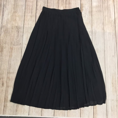 Vintage C&A Vision Black Midi Pleated Skirt Size 16