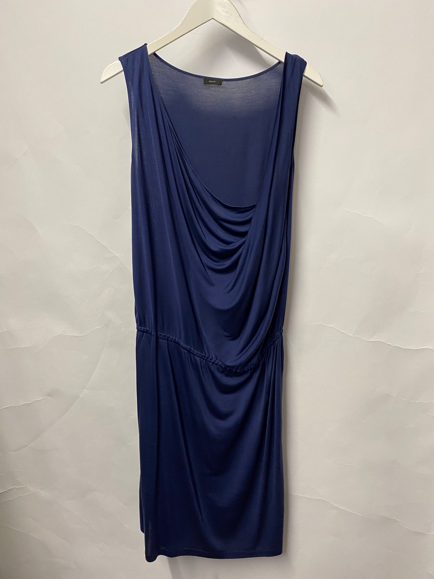 Joseph Blue Silk Jersey Draped Summer Dress 42/14