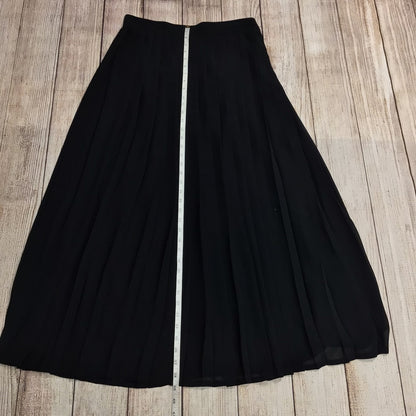 Vintage C&A Vision Black Midi Pleated Skirt Size 16