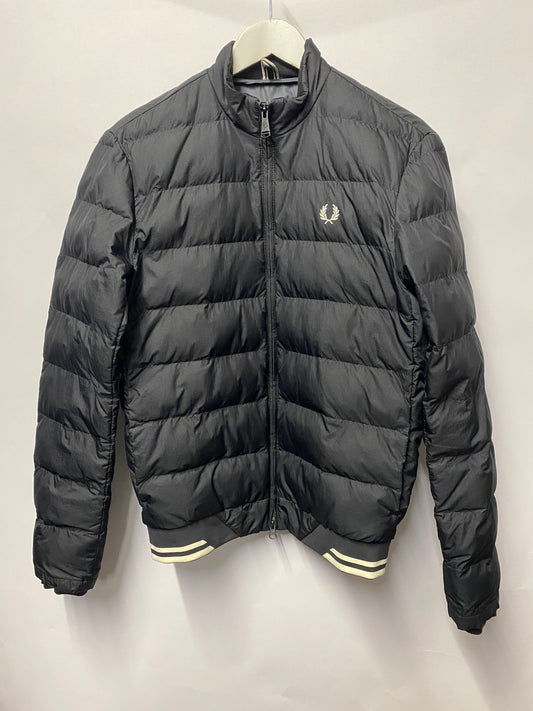 Fred Perry Black Insulated Baffled Bomber Jacket Small