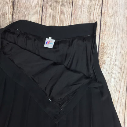 Vintage C&A Vision Black Midi Pleated Skirt Size 16