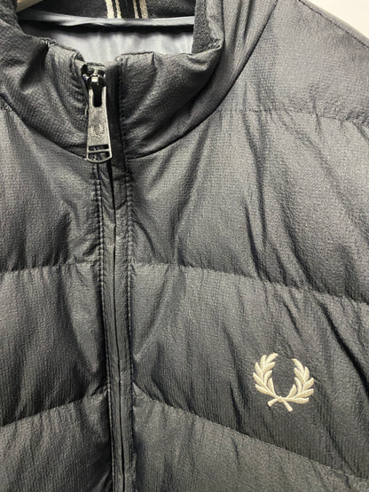 Fred Perry Black Insulated Baffled Bomber Jacket Small
