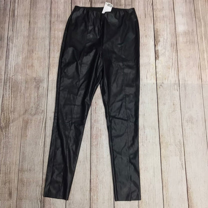 BNWT H&M Black Pleather Trousers/Leggings Size 12