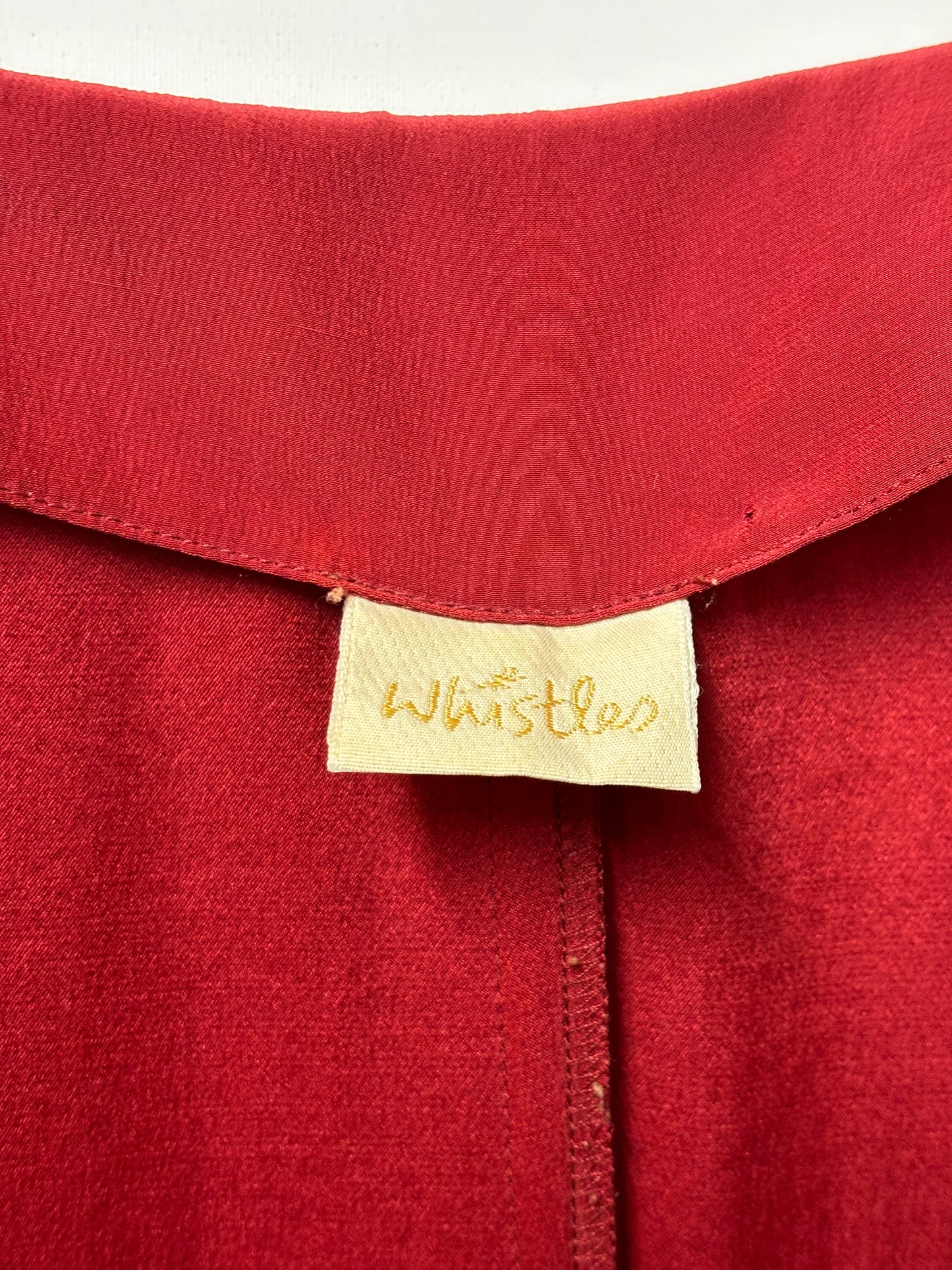 Whistles Red Silk Button Down Full Length Dress 14