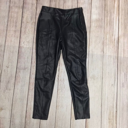 Topshop Black Pleather Trousers/Leggings Size 10 Petite