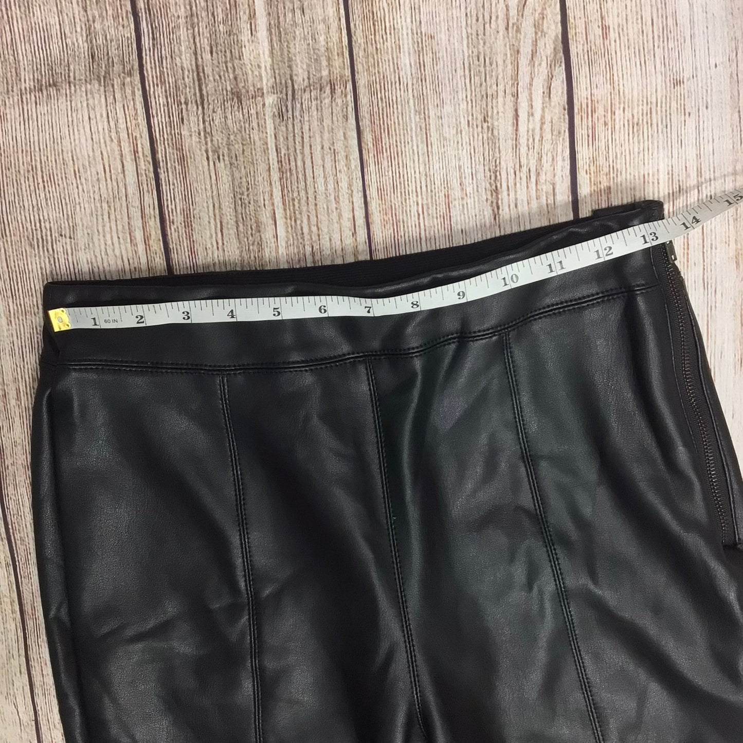 Topshop Black Pleather Trousers/Leggings Size 10 Petite