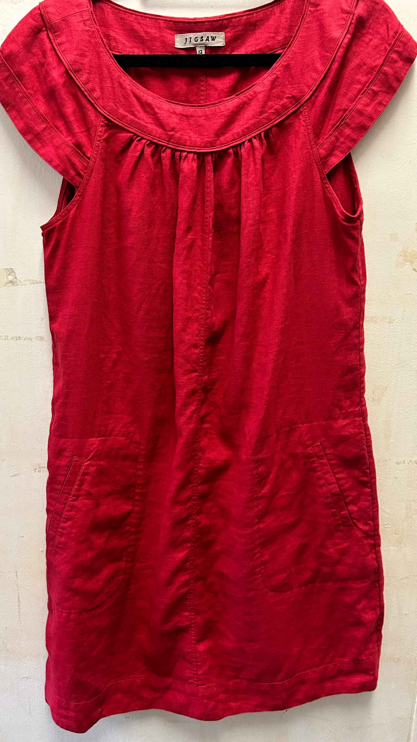 Jigsaw Red Linen Dress, 12