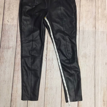 Topshop Black Pleather Trousers/Leggings Size 10 Petite