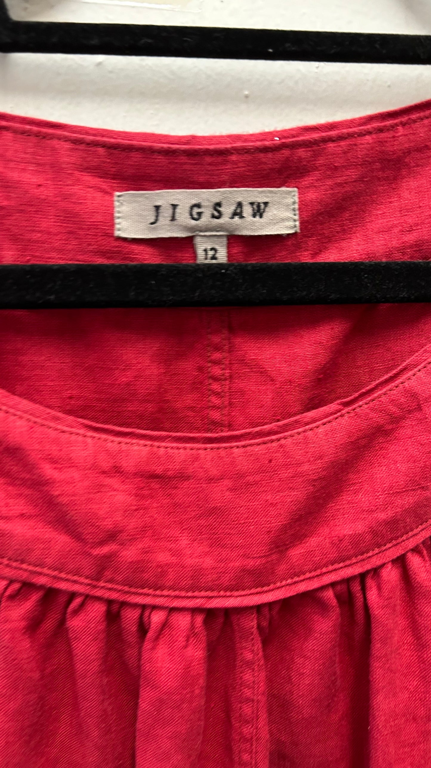 Jigsaw Red Linen Dress, 12