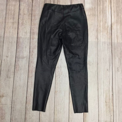 Topshop Black Pleather Trousers/Leggings Size 10 Petite