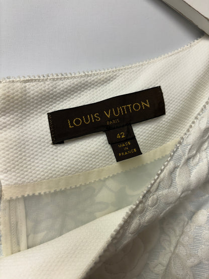 Louis Vuitton White Cotton Jacquard Floral Bow Tunic Dress  14